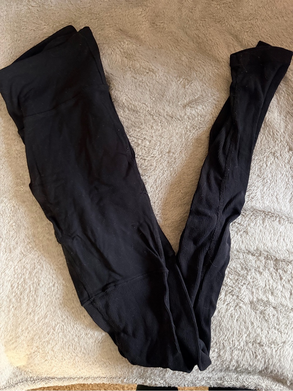 ALO Yoga Black Ribbed High-Rise Leggings
